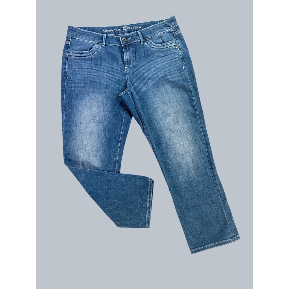 Simply Vera Vera Wang Jeans Women's Straight Leg Medium Wash Denim